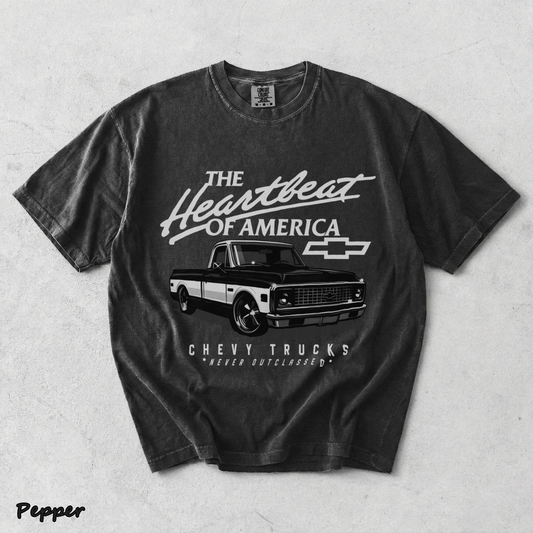 Chevy Trucks Never Outclassed Heartbeat of America - Pepper mockup