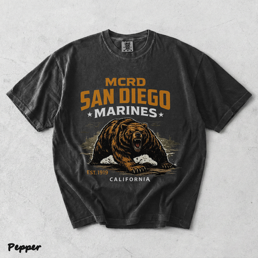 Howitzer MCRD San Diego Marines Growling Bear - Pepper mockup