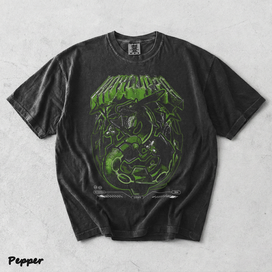 Rayquaza Shiny Pocket T-shirt back - Pepper mockup