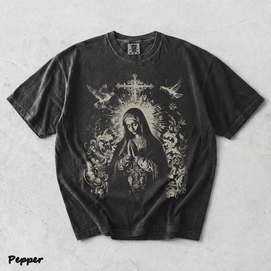 Virgin Mary Gothic Hoodie - Pepper mockup