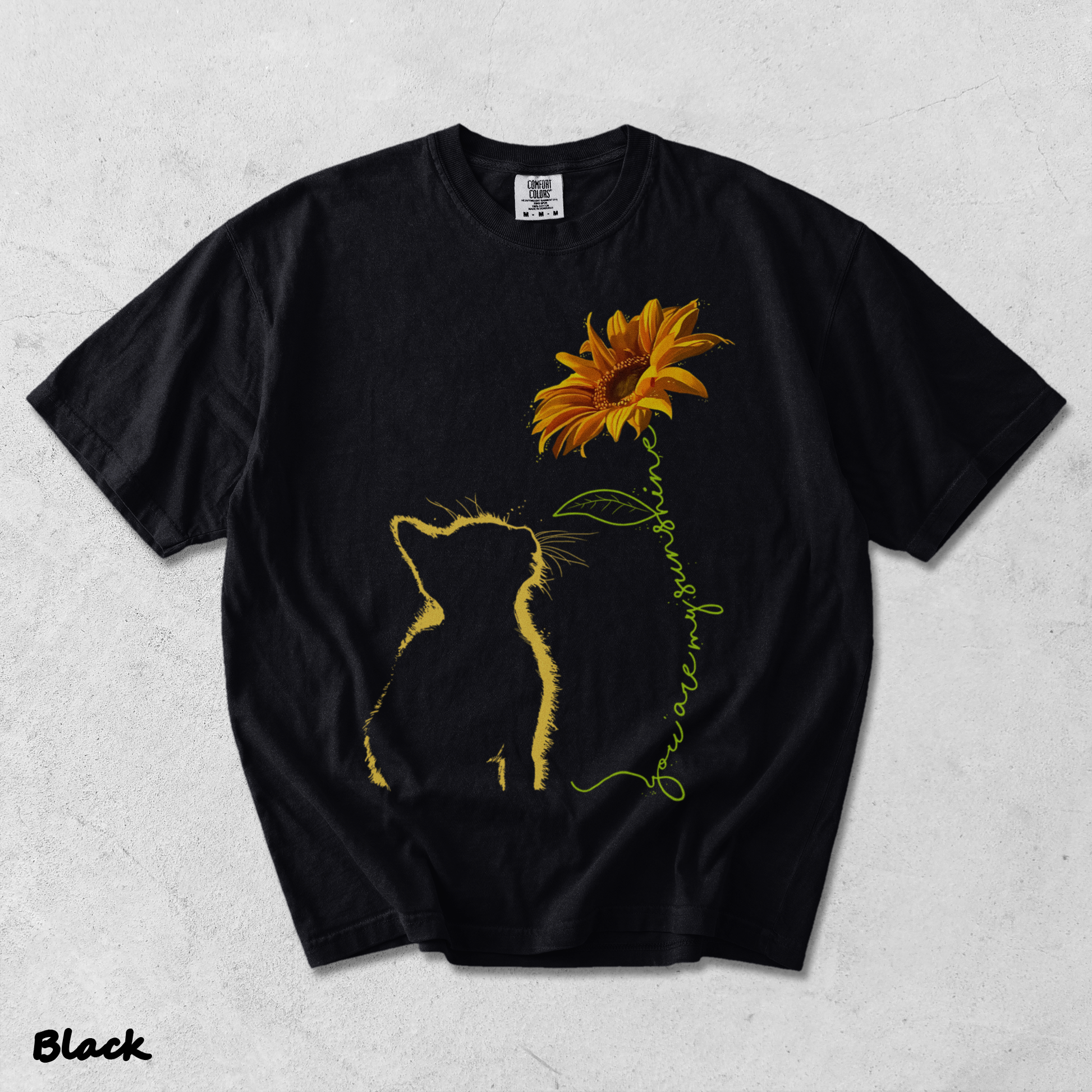 576801025326355412 Cat You Are My Sunshine T-Shirt Cats Tee Shirt - Black mockup
