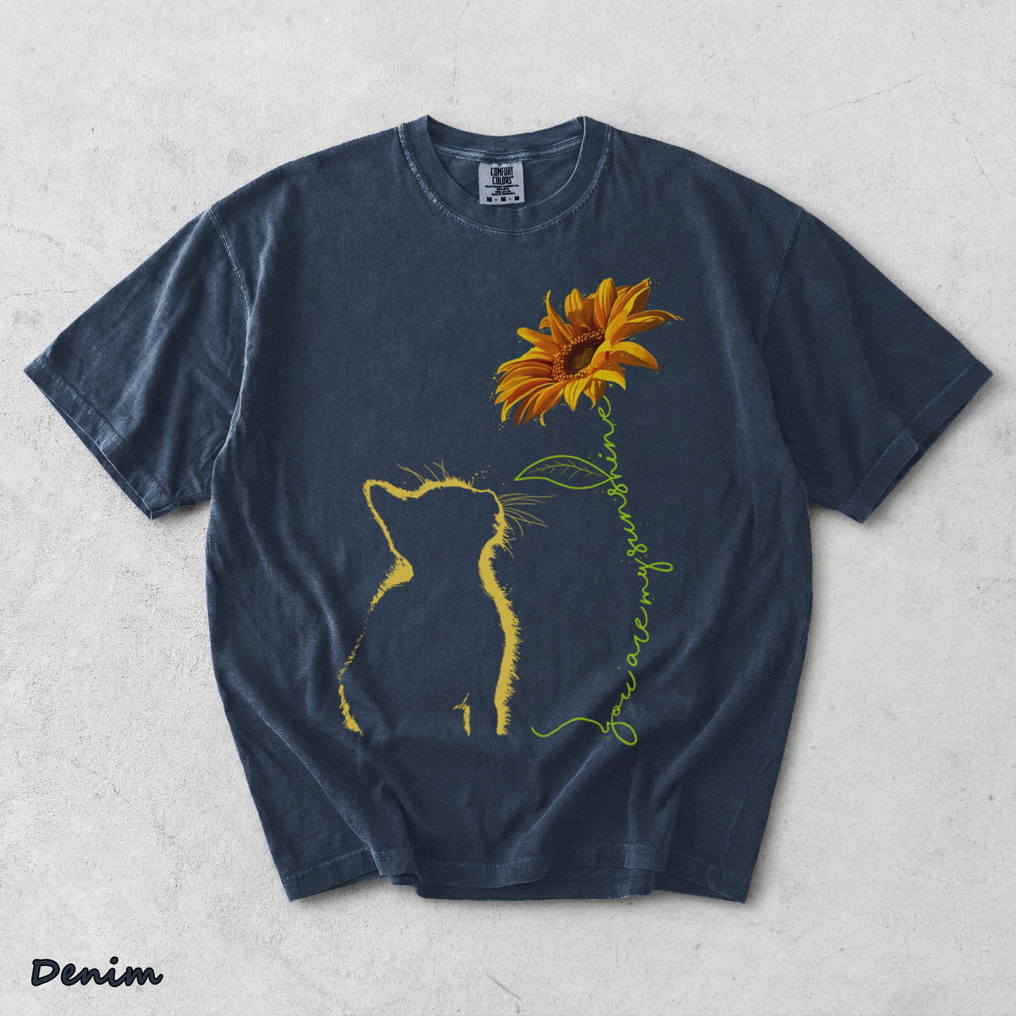 576801025326355412 Cat You Are My Sunshine T-Shirt Cats Tee Shirt - Denim mockup
