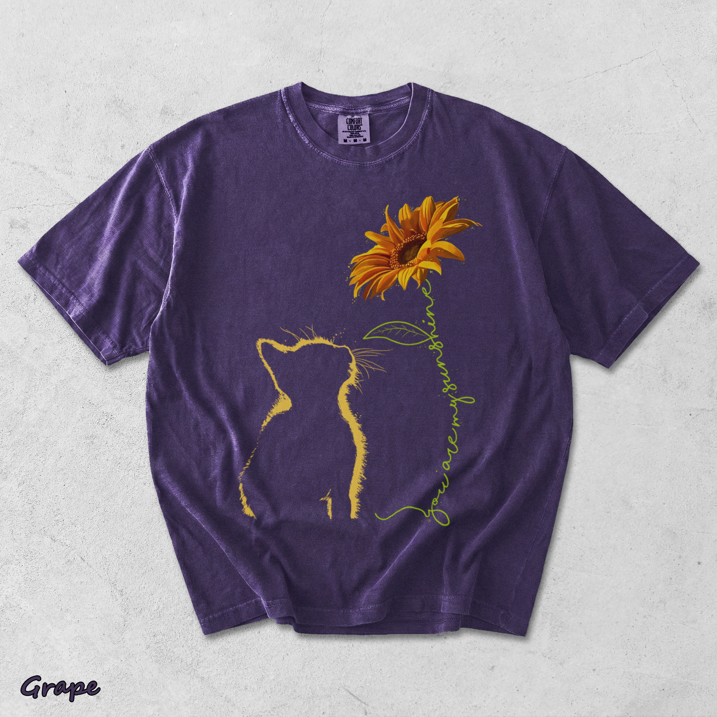 576801025326355412 Cat You Are My Sunshine T-Shirt Cats Tee Shirt - Grape mockup