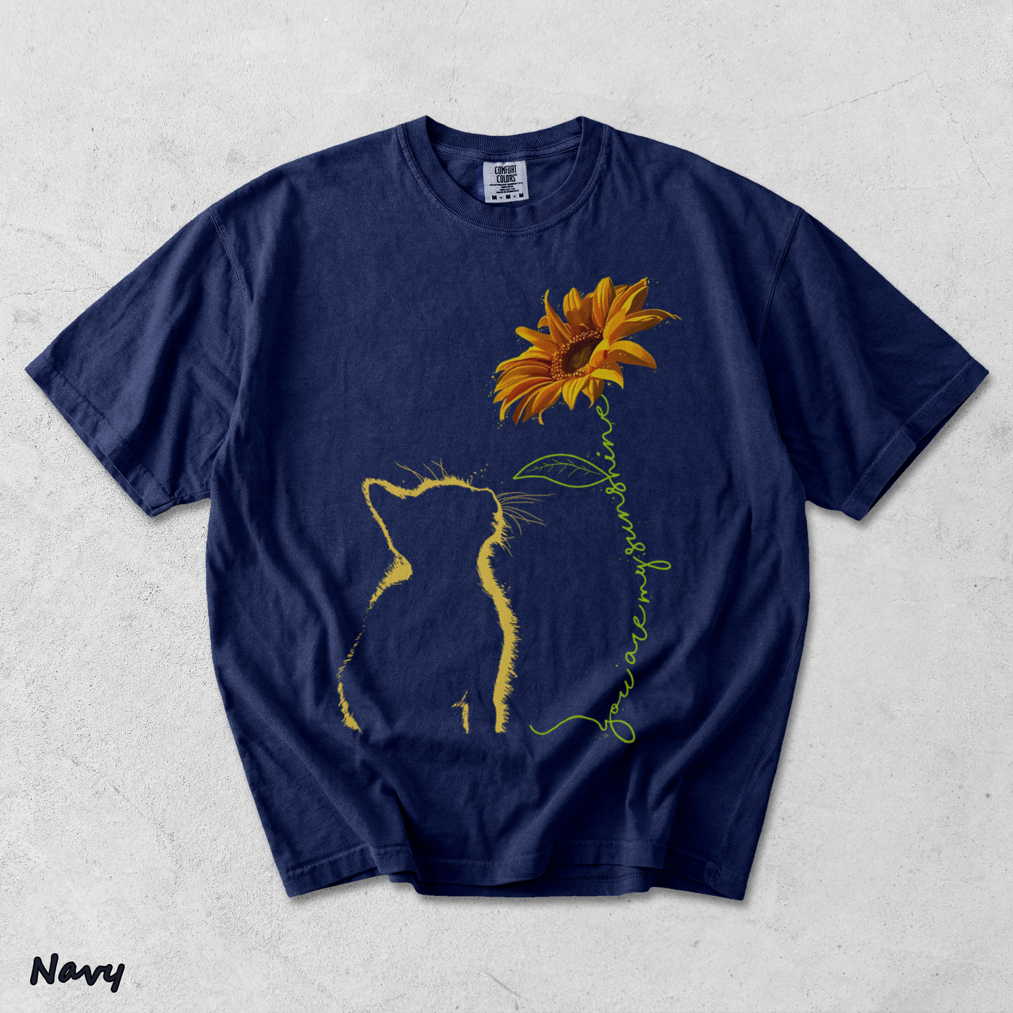576801025326355412 Cat You Are My Sunshine T-Shirt Cats Tee Shirt - True Navy mockup
