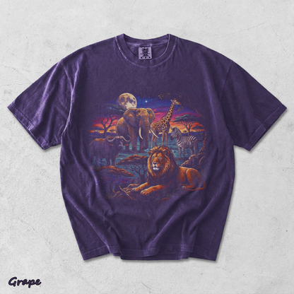 90s Safari Wildlife T-Shirt - Men & Women's Unisex Graphic Tee - Vintage Wildlif - Grape mockup