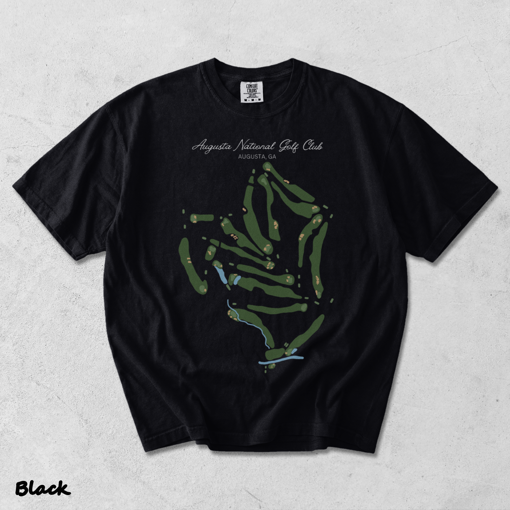 Augusta National Course Map Golf - Black mockup