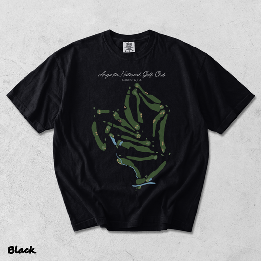 Augusta National Course Map Golf - Black mockup