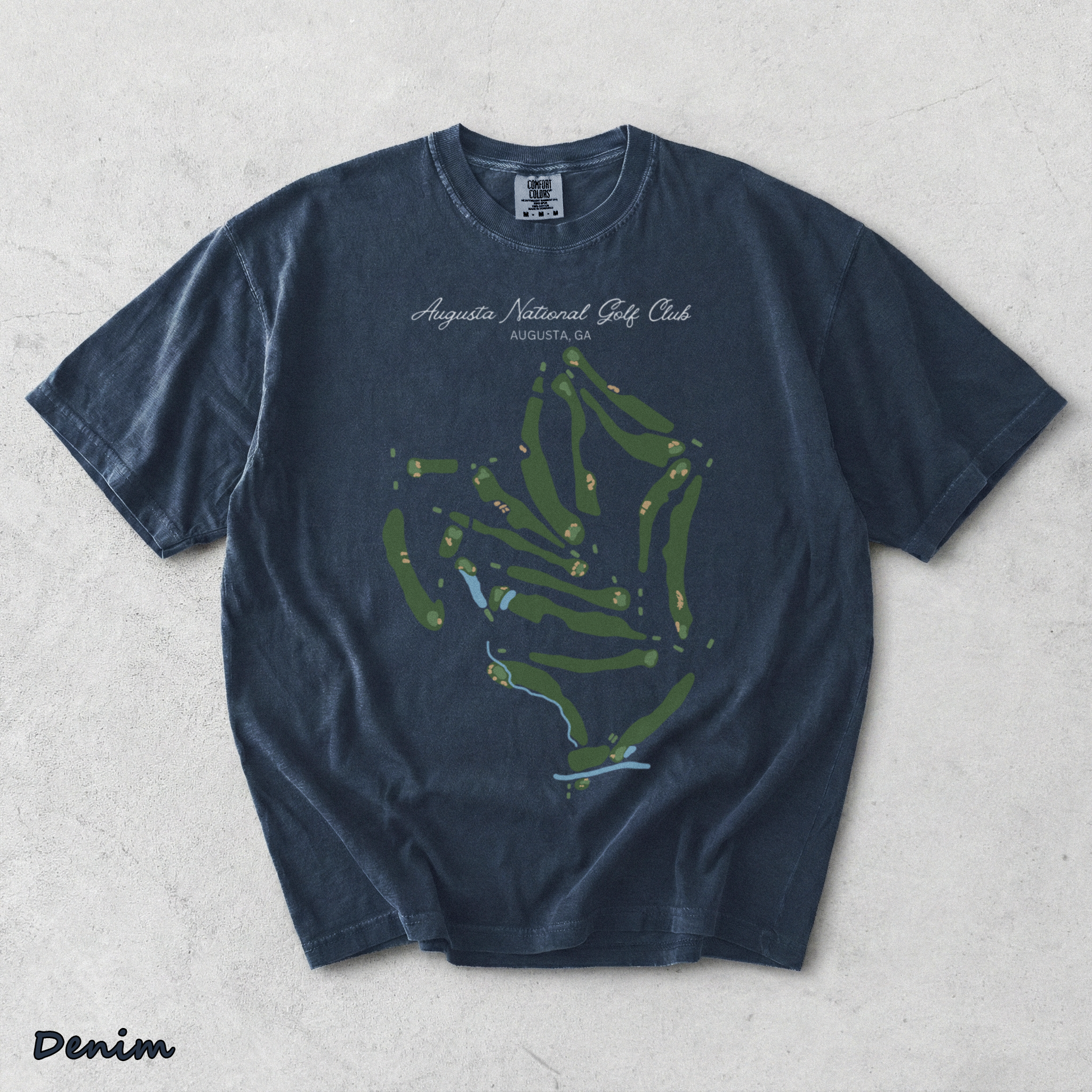 Augusta National Course Map Golf - Denim mockup