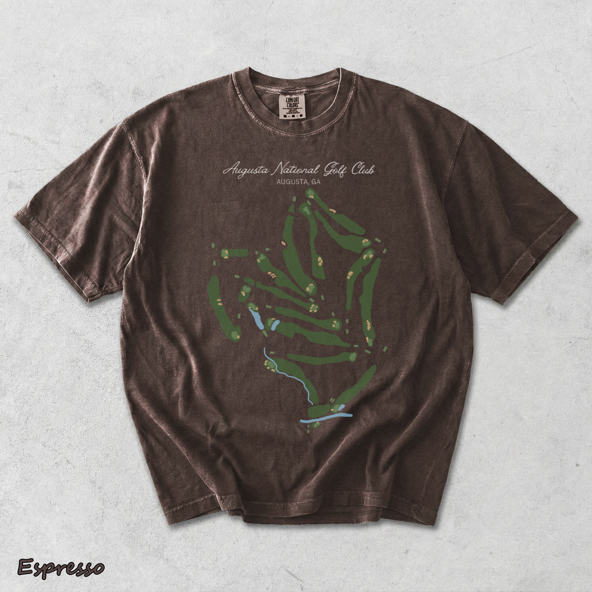 Augusta National Course Map Golf - Espresso mockup