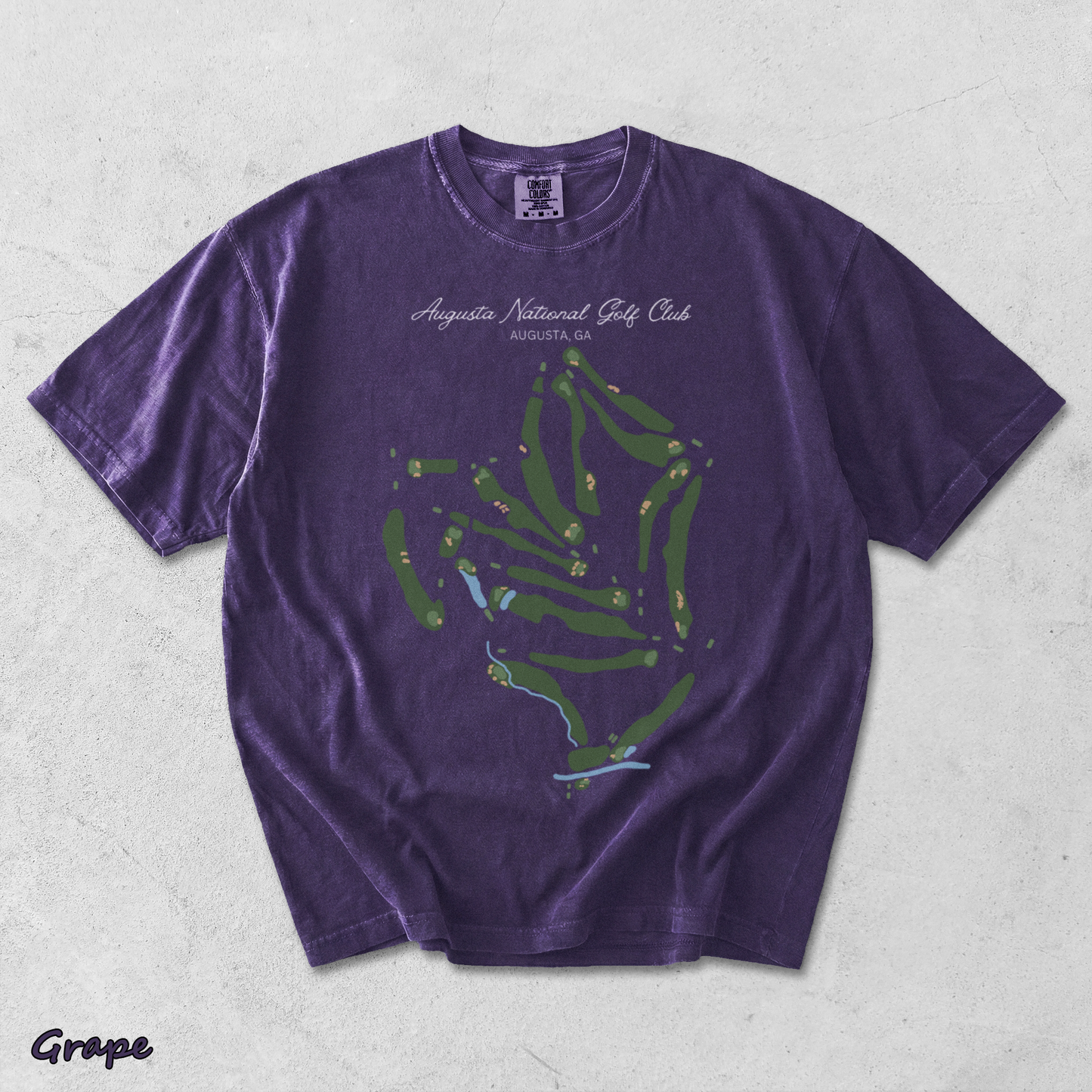 Augusta National Course Map Golf - Grape mockup