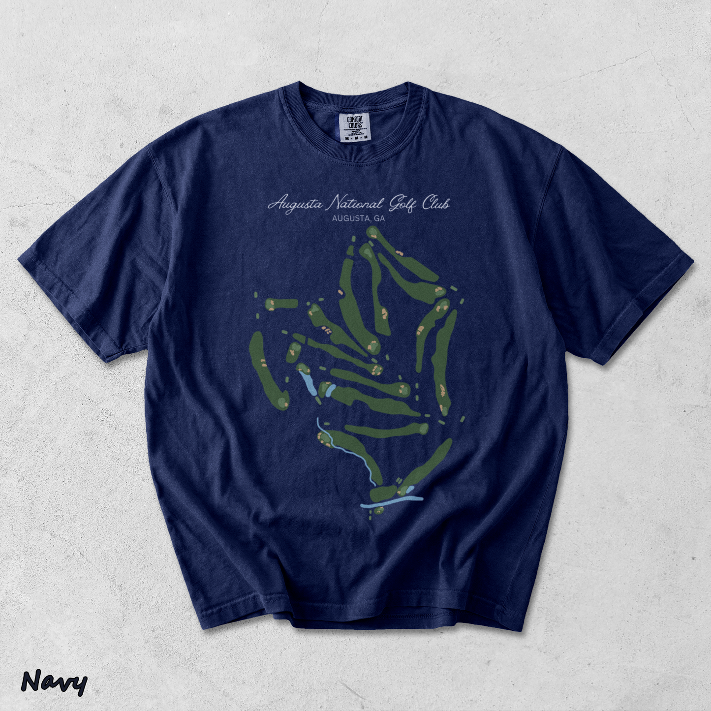 Augusta National Course Map Golf - True Navy mockup