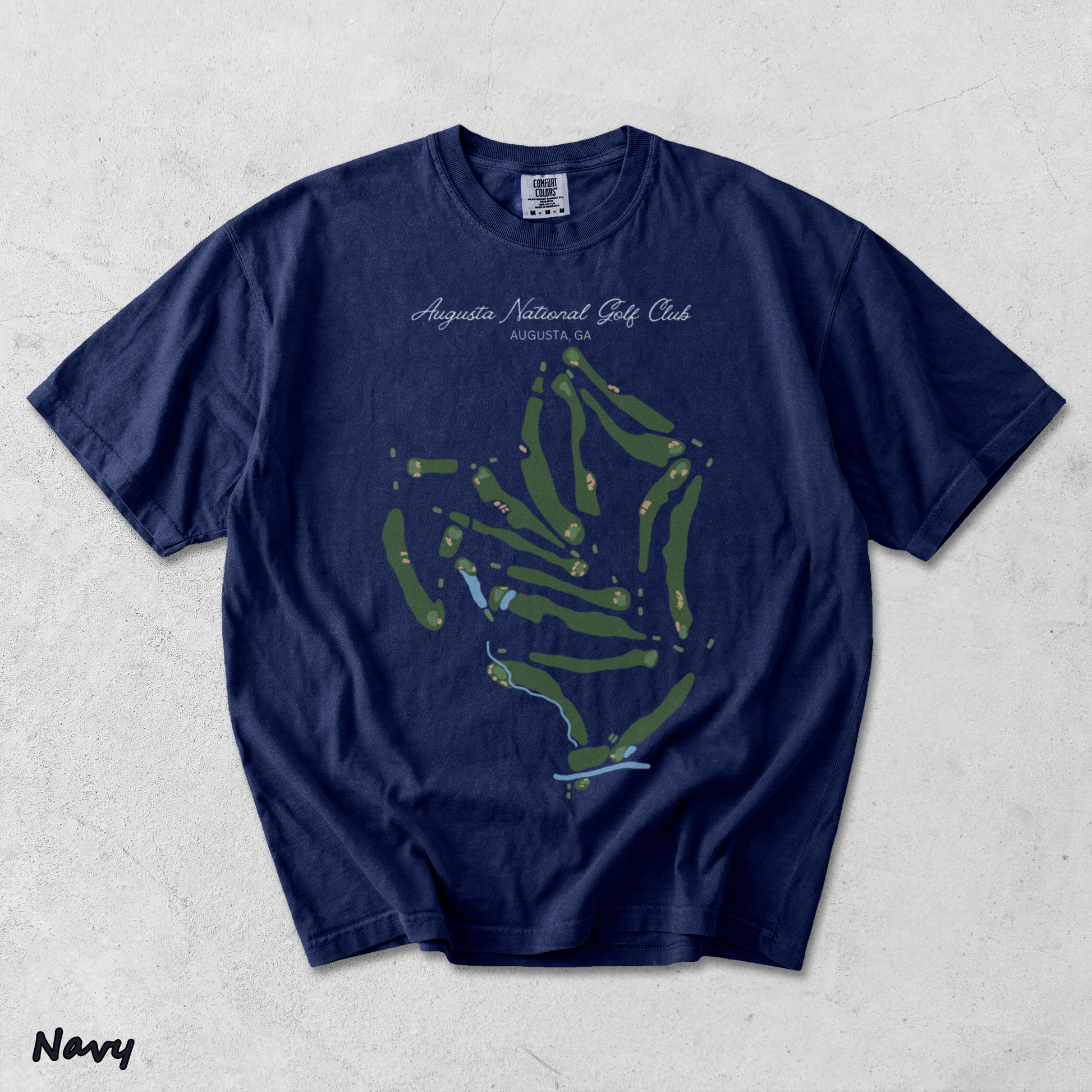Augusta National Course Map Golf - True Navy mockup