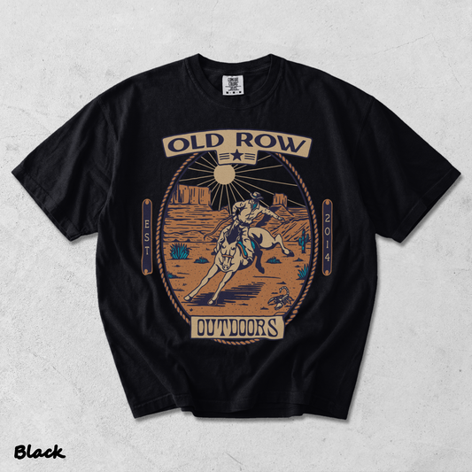 back Old Row Outdoors Cowboy Graphic Tee Old Row graphic t-shirt - Black mockup