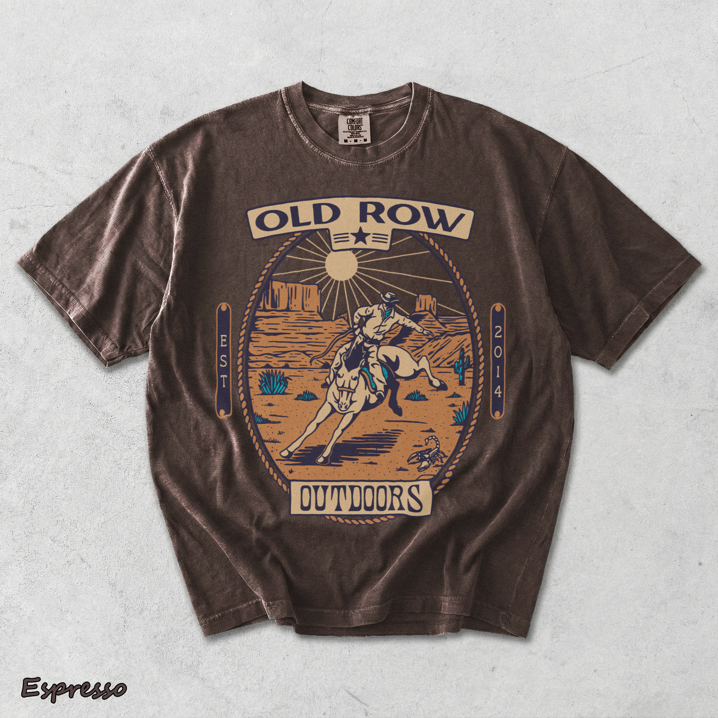 back Old Row Outdoors Cowboy Graphic Tee Old Row graphic t-shirt - Espresso mockup