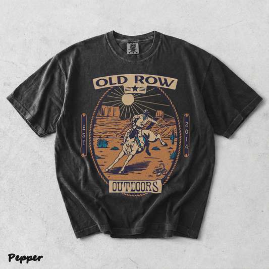 back Old Row Outdoors Cowboy Graphic Tee Old Row graphic t-shirt - Pepper mockup