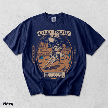 back Old Row Outdoors Cowboy Graphic Tee Old Row graphic t-shirt - True Navy mockup