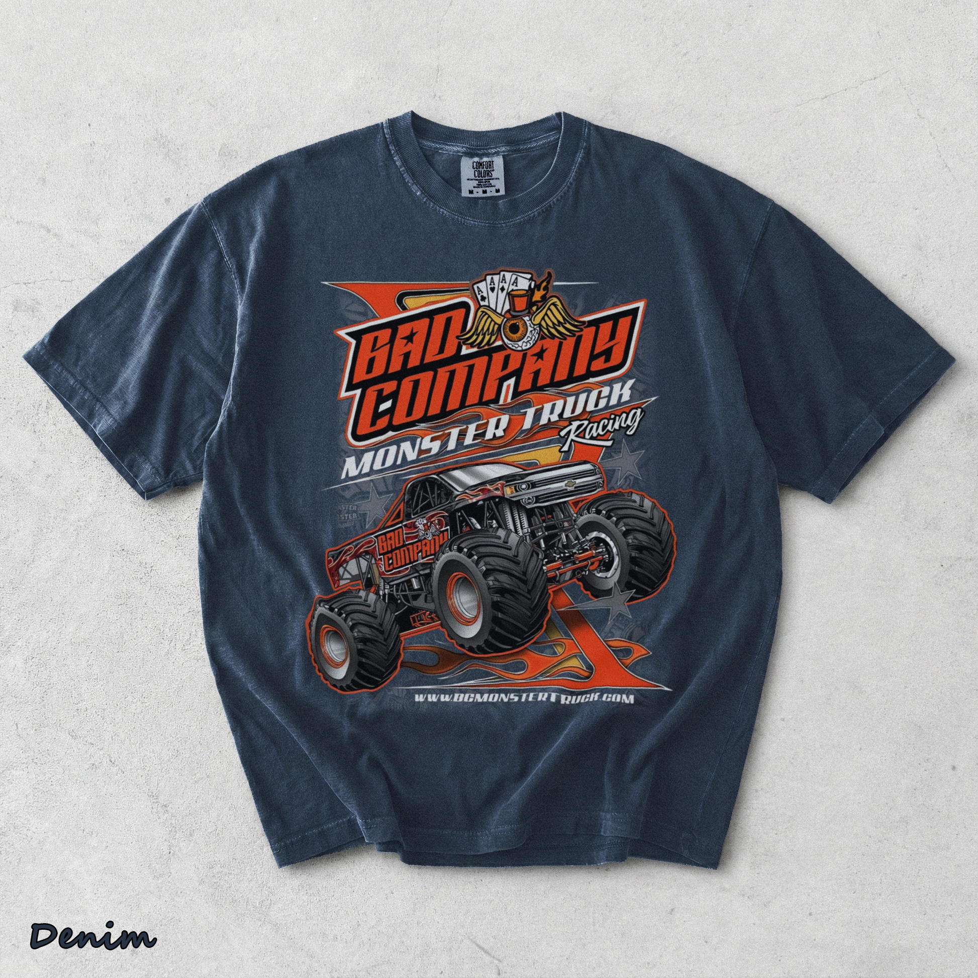 Bad Company Monster Jam Racing back - Denim mockup