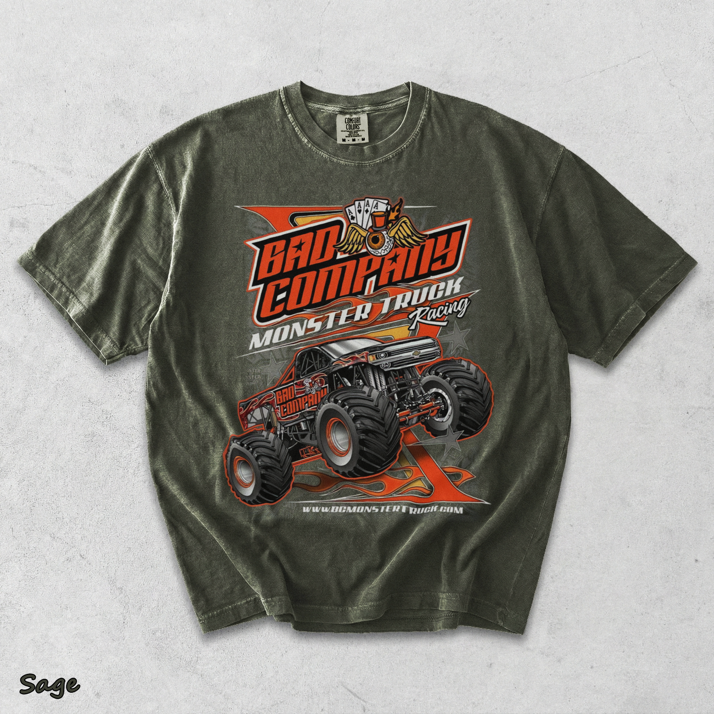 Bad Company Monster Jam Racing back - Sage mockup
