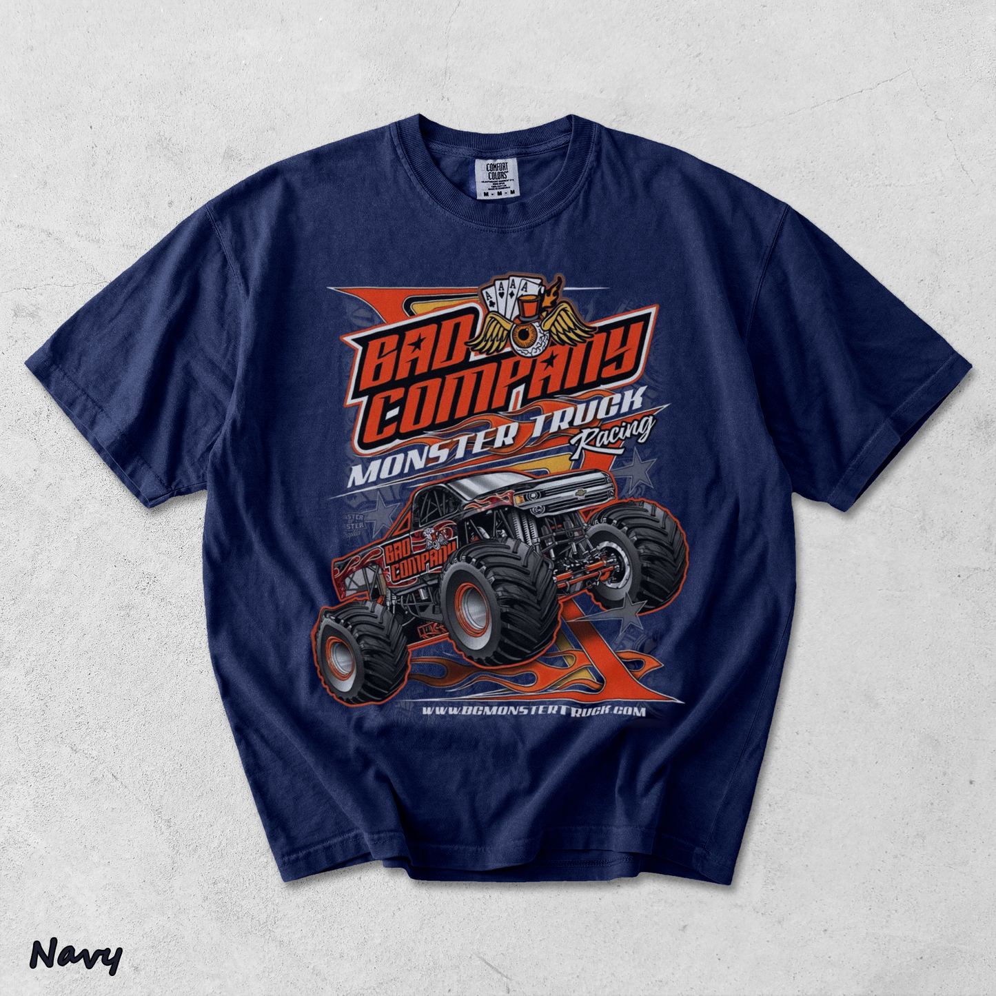 Bad Company Monster Jam Racing back - True Navy mockup