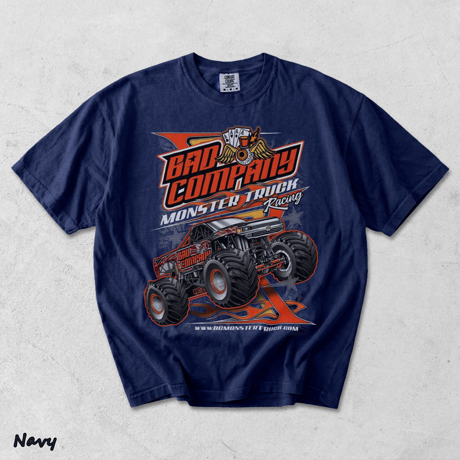 Bad Company Monster Jam Racing back - True Navy mockup