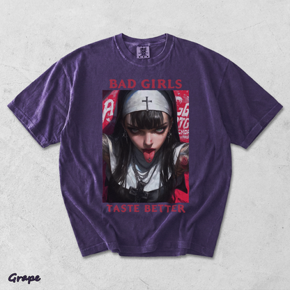 BAD GIRLS Taste Better Dirty Tattooed Nun - Grape mockup