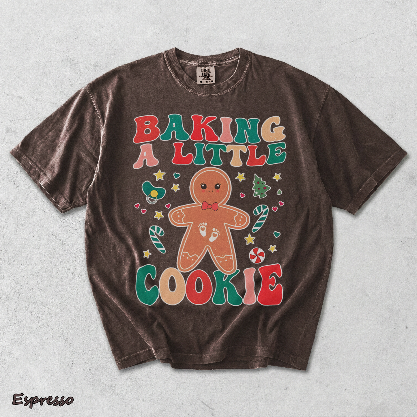 Baking A Little Cookie Pregnancy Announcement Sweatshirt, - Espresso mockup