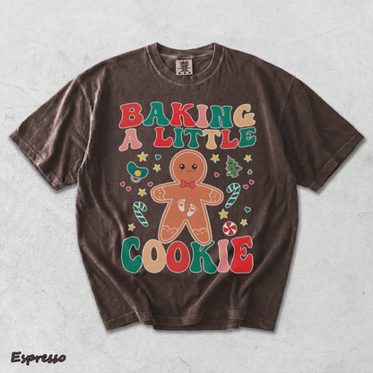 Baking A Little Cookie Pregnancy Announcement Sweatshirt, - Espresso mockup