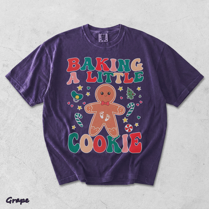 Baking A Little Cookie Pregnancy Announcement Sweatshirt, - Grape mockup