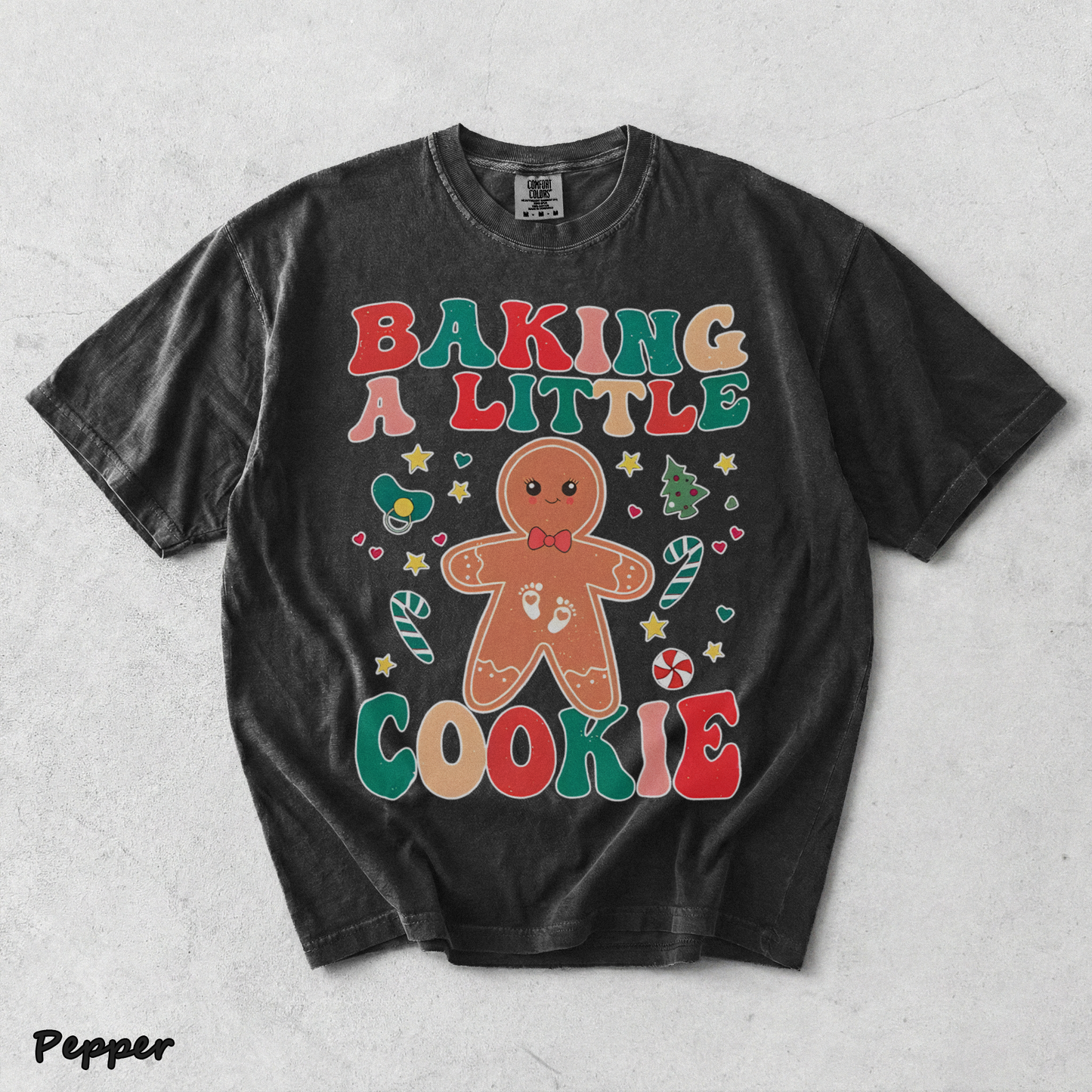 Baking A Little Cookie Pregnancy Announcement Sweatshirt, - Pepper mockup