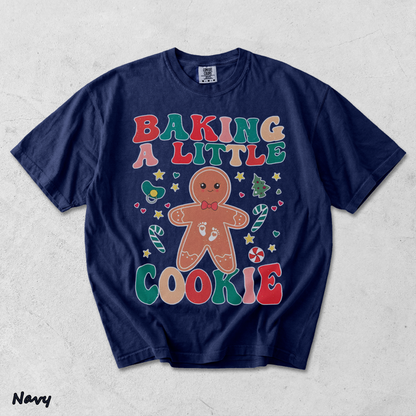 Baking A Little Cookie Pregnancy Announcement Sweatshirt, - True Navy mockup