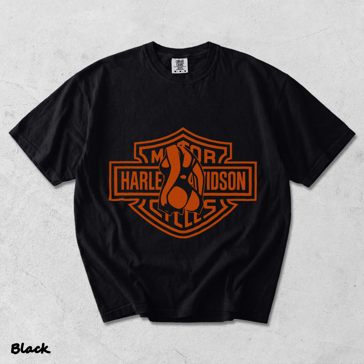 Barley Chick Biker Back - Black mockup