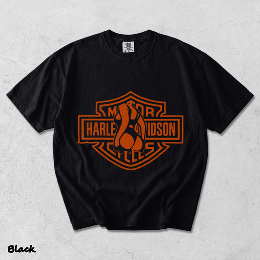 Barley Chick Biker Back - Black mockup