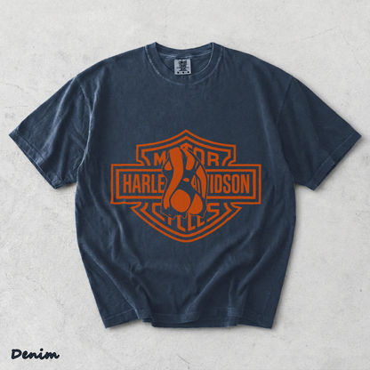 Barley Chick Biker Back - Denim mockup