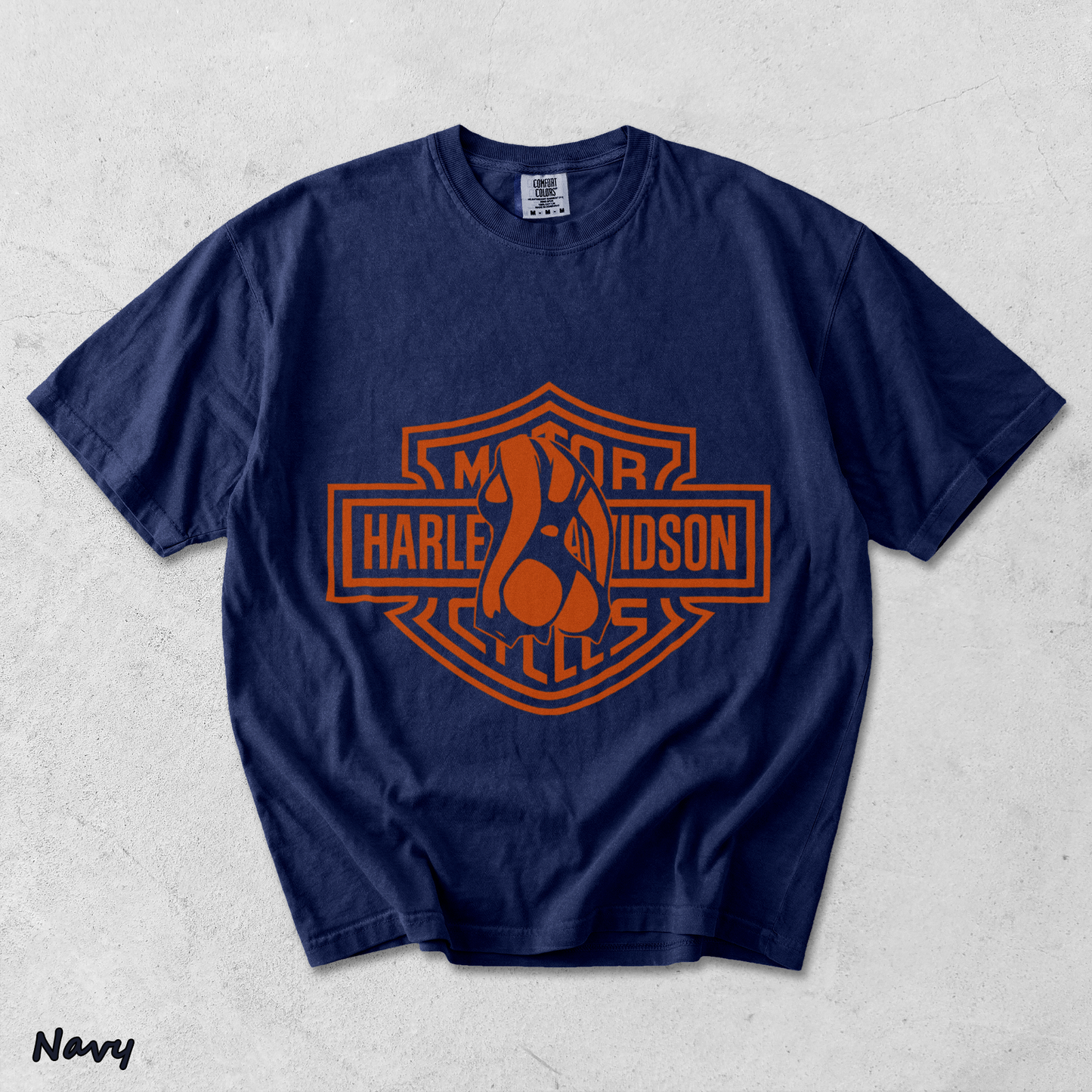Barley Chick Biker Back - True Navy mockup
