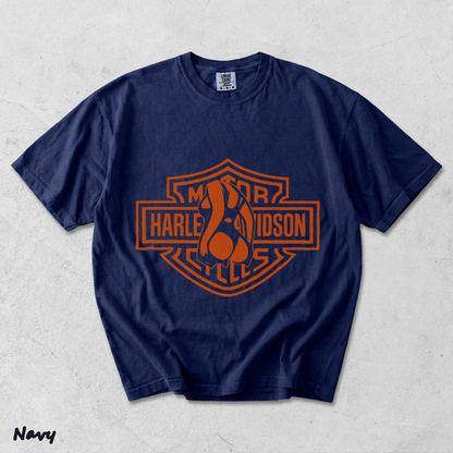 Barley Chick Biker Back - True Navy mockup