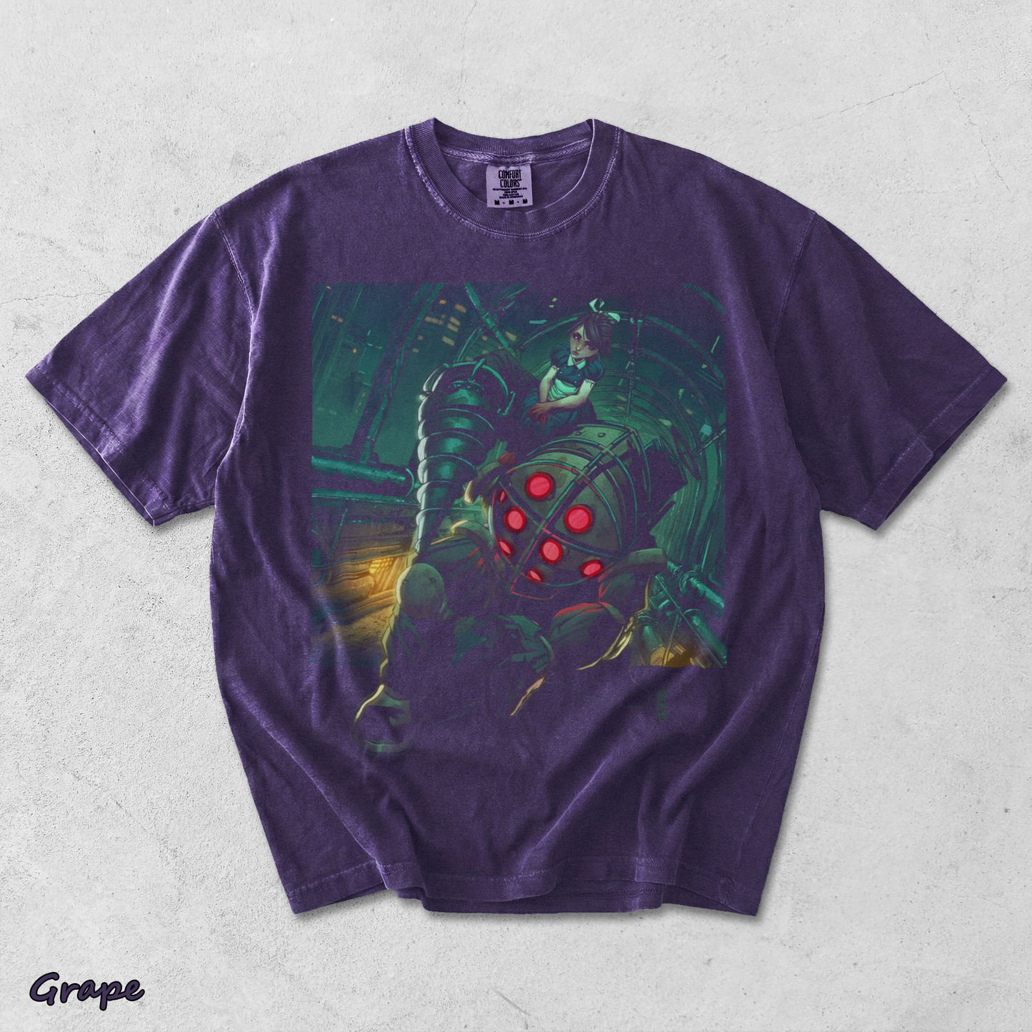 BioShock 2 12-14445-72516 Nemo back black - Grape mockup