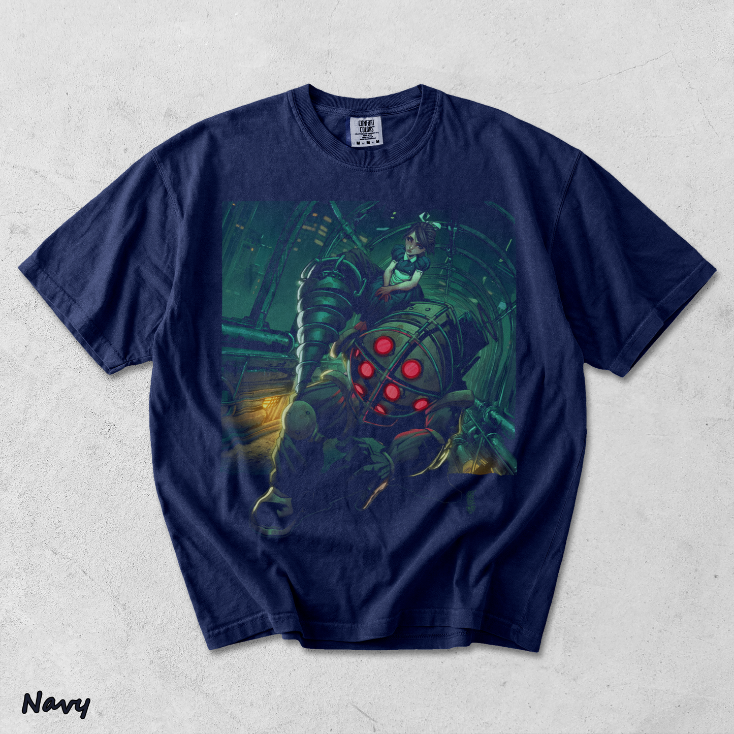 BioShock 2 12-14445-72516 Nemo back black - True Navy mockup