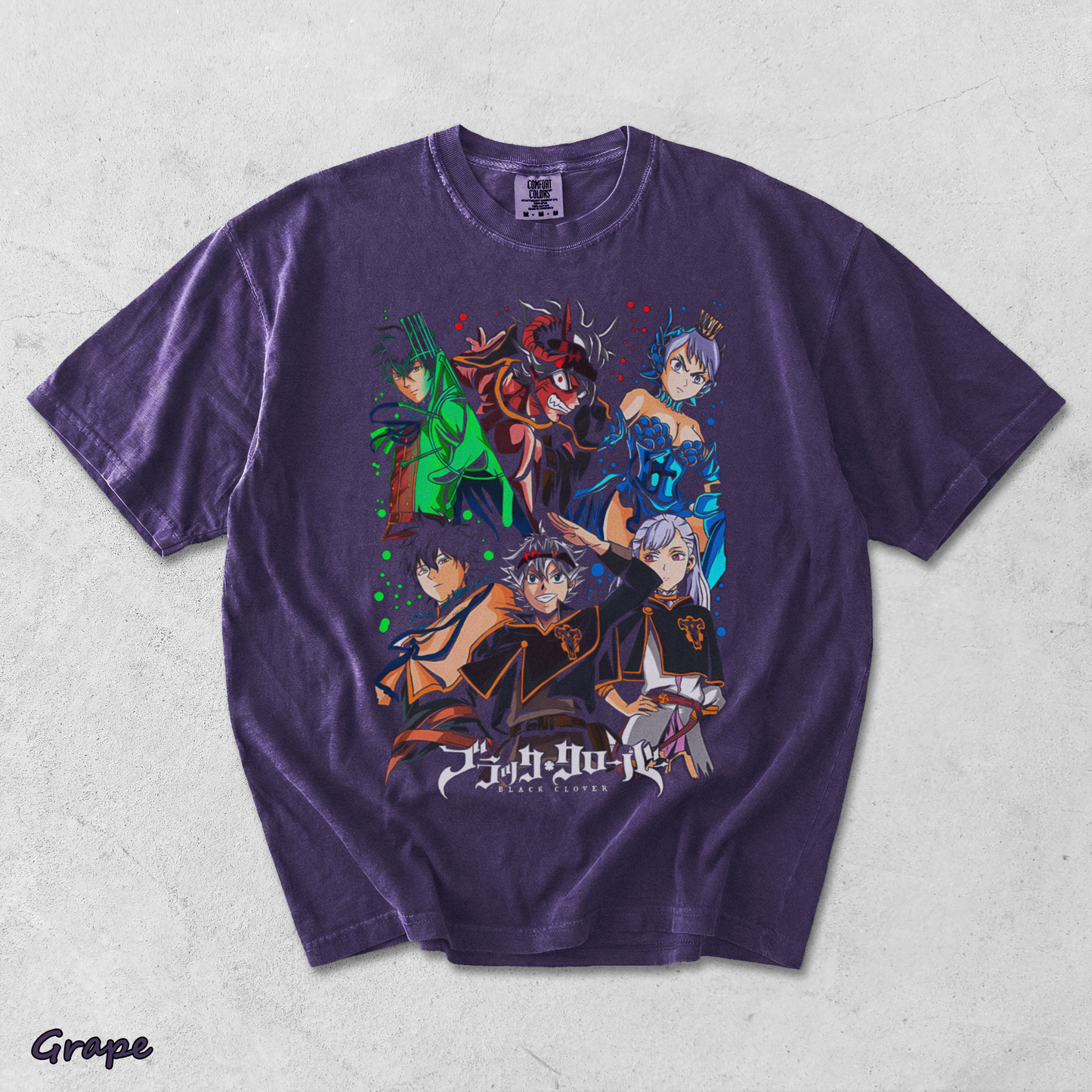 Black Clover Asta Yuno T-shirt - Grape mockup
