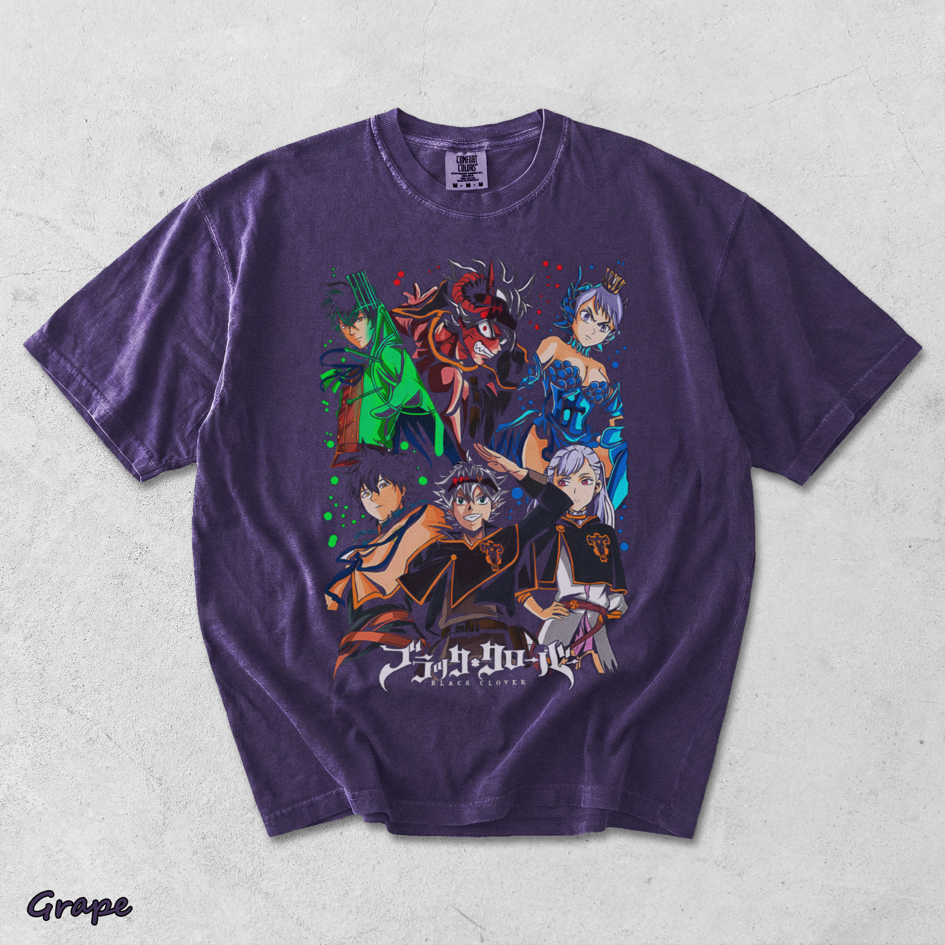 Black Clover Asta Yuno T-shirt - Grape mockup