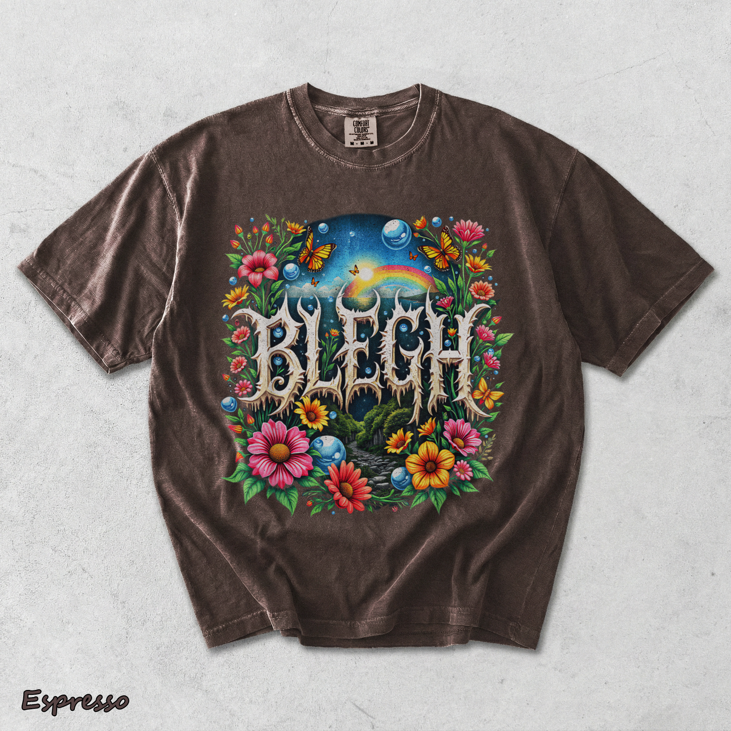 Blegh Floral Metal Aesthetic - Espresso mockup