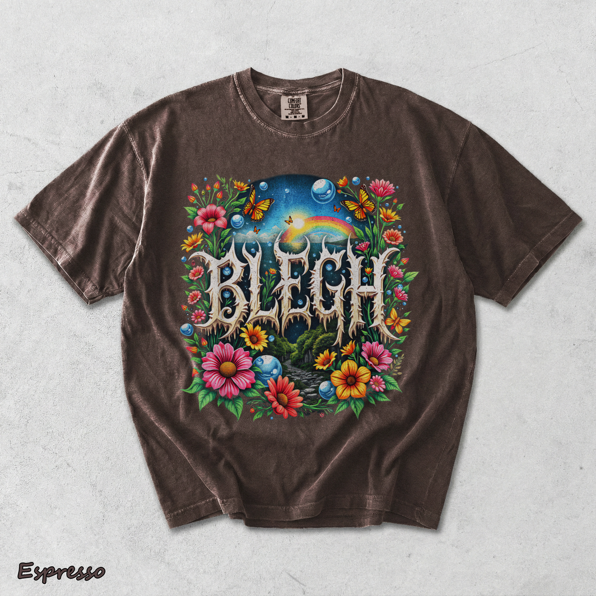 Blegh Floral Metal Aesthetic - Espresso mockup