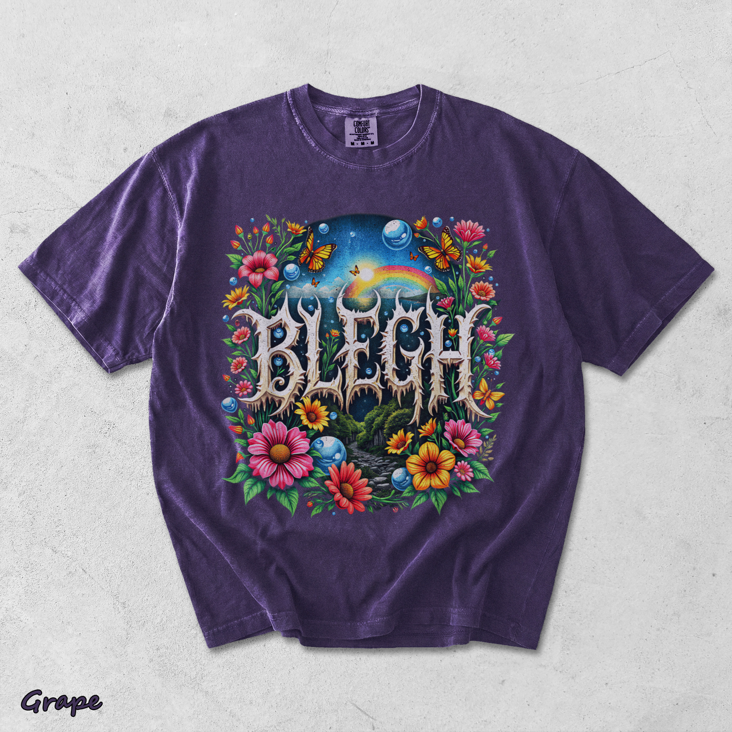 Blegh Floral Metal Aesthetic - Grape mockup