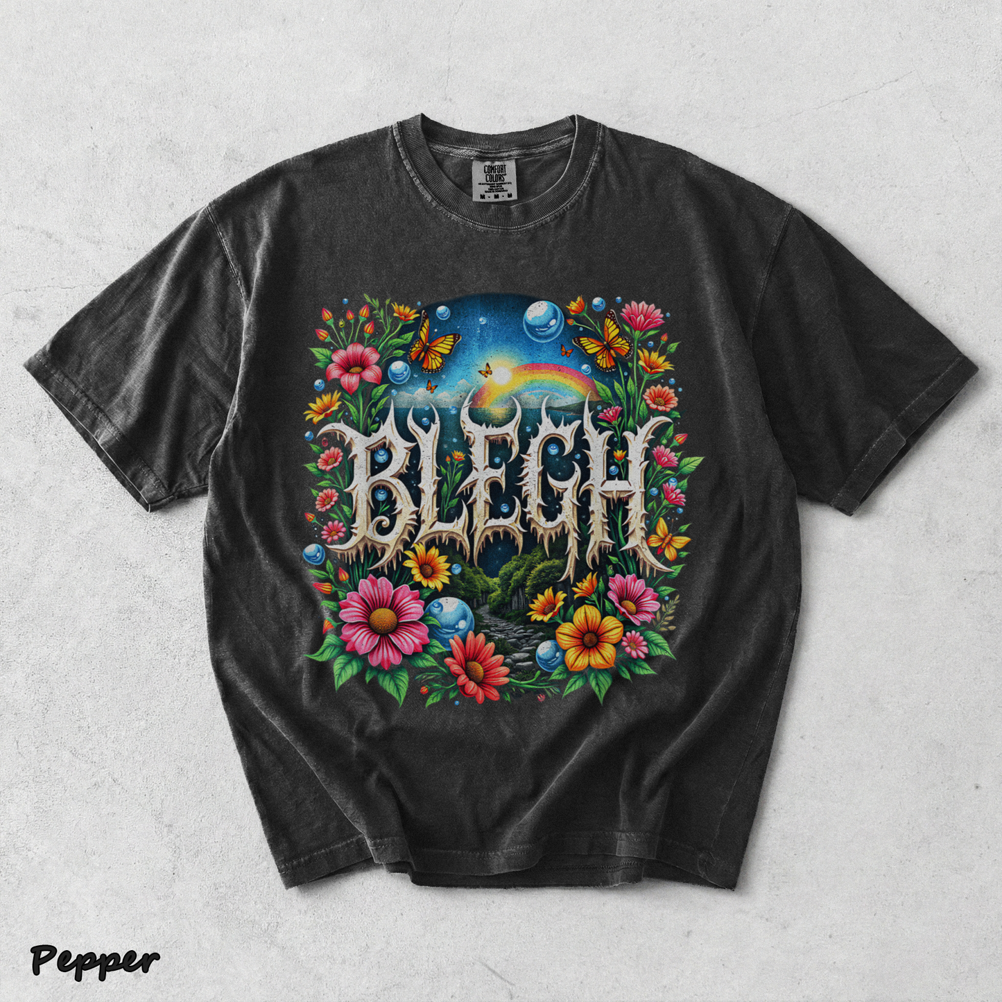 Blegh Floral Metal Aesthetic - Pepper mockup
