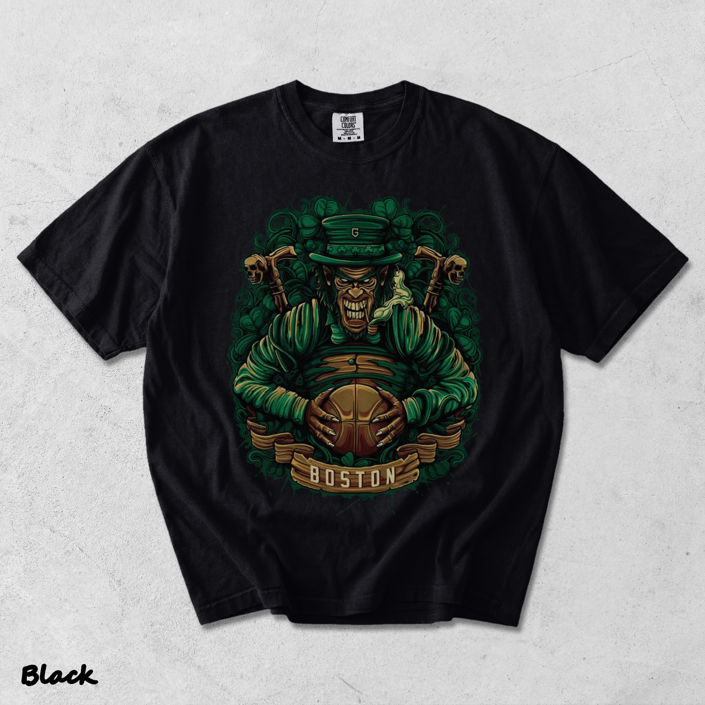 Boston Basketball Men's T-Shirt - Black mockup