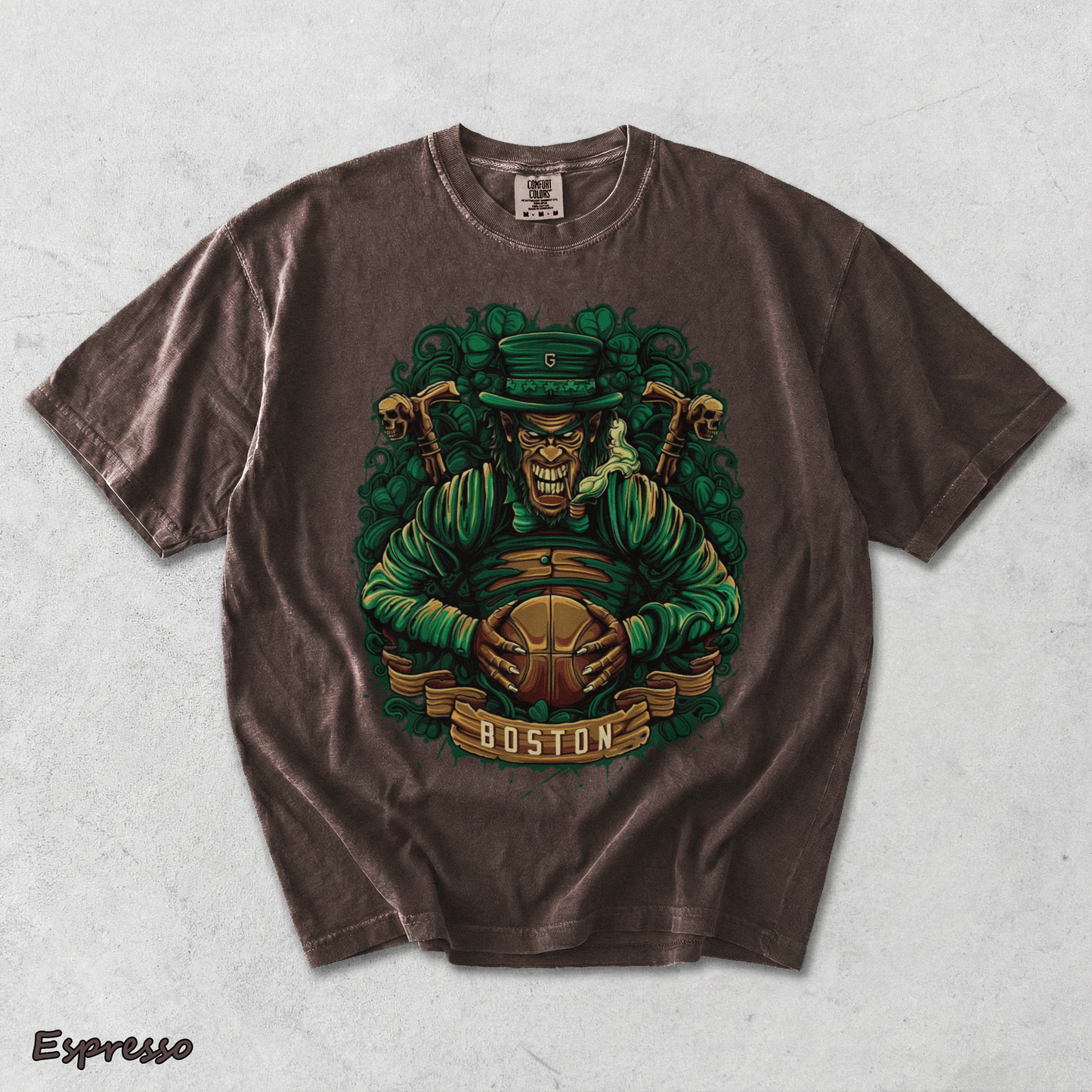 Boston Basketball Men's T-Shirt - Espresso mockup