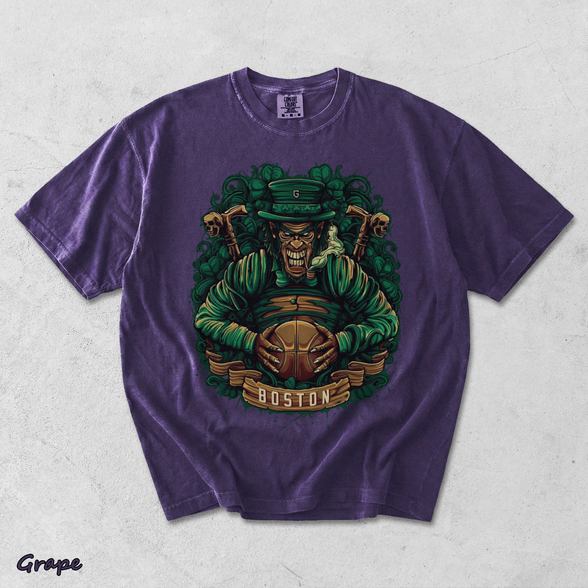 Boston Basketball Men's T-Shirt - Grape mockup