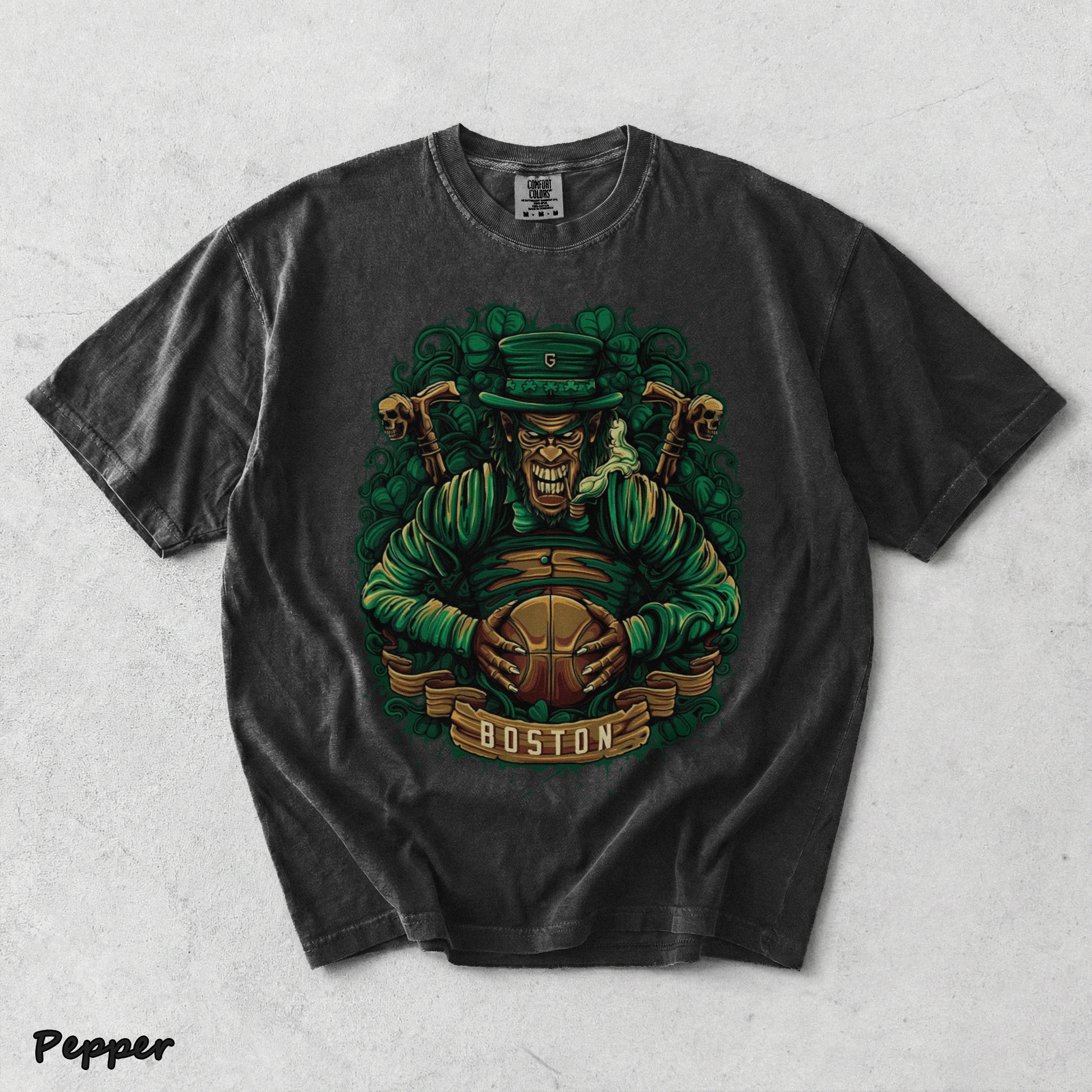 Boston Basketball Men's T-Shirt - Pepper mockup