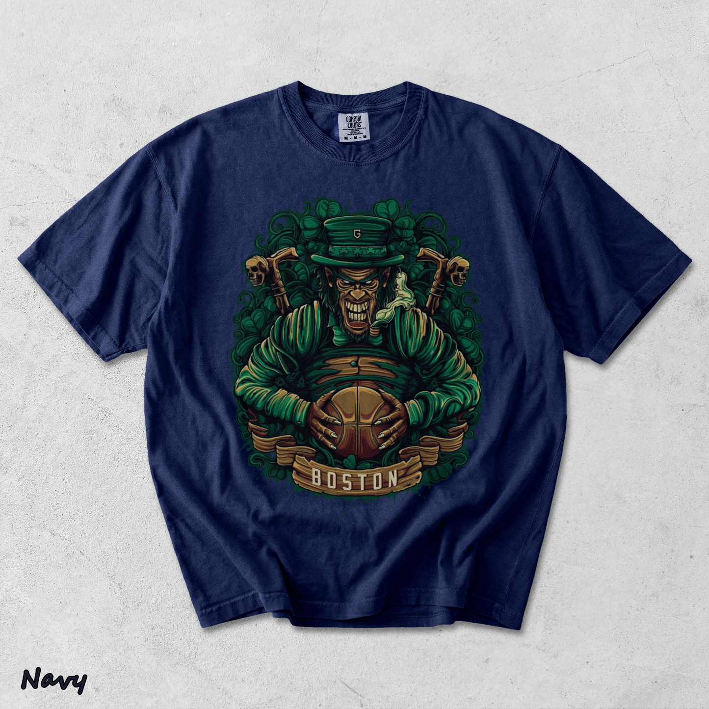 Boston Basketball Men's T-Shirt - True Navy mockup