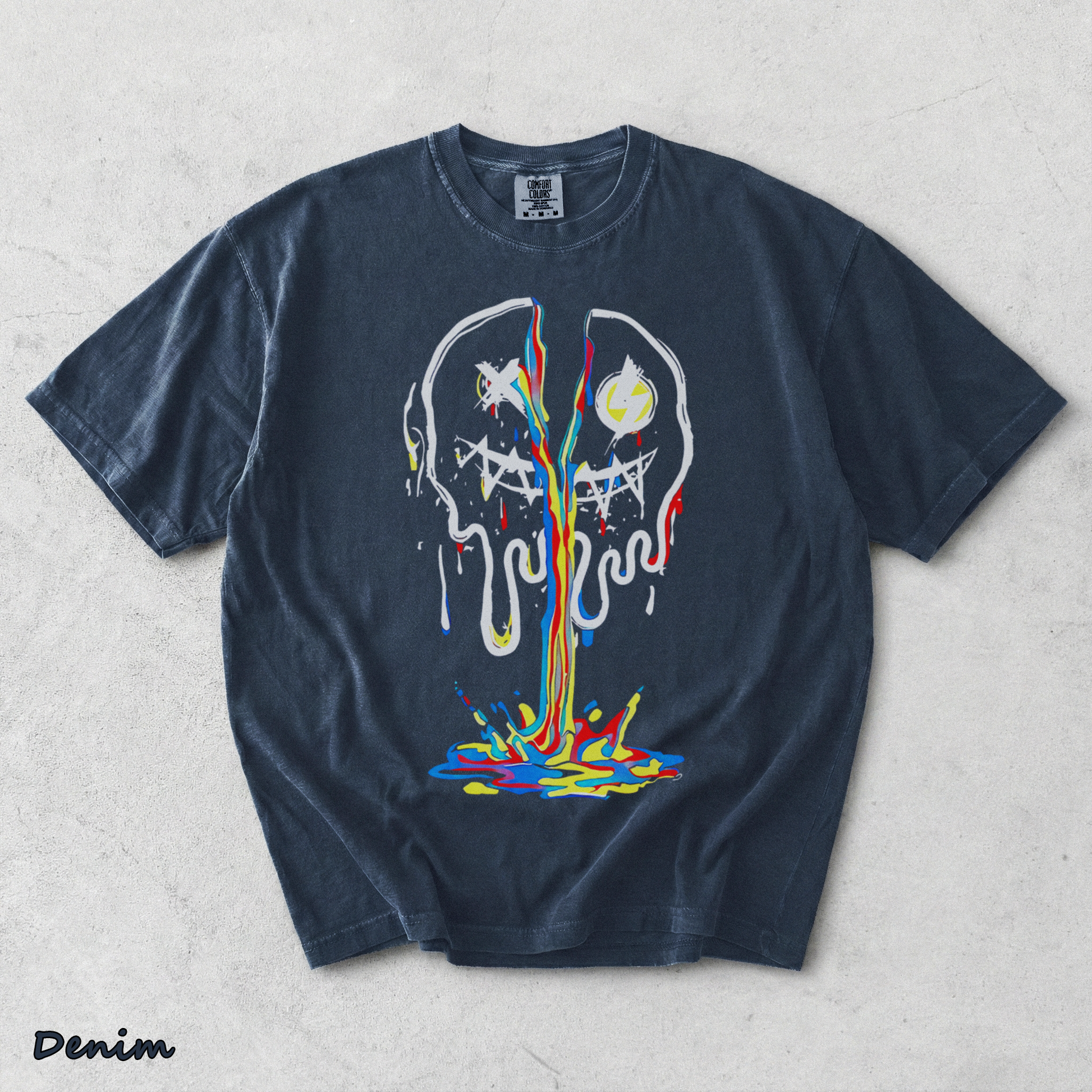 Broken Emoji Black - Denim mockup