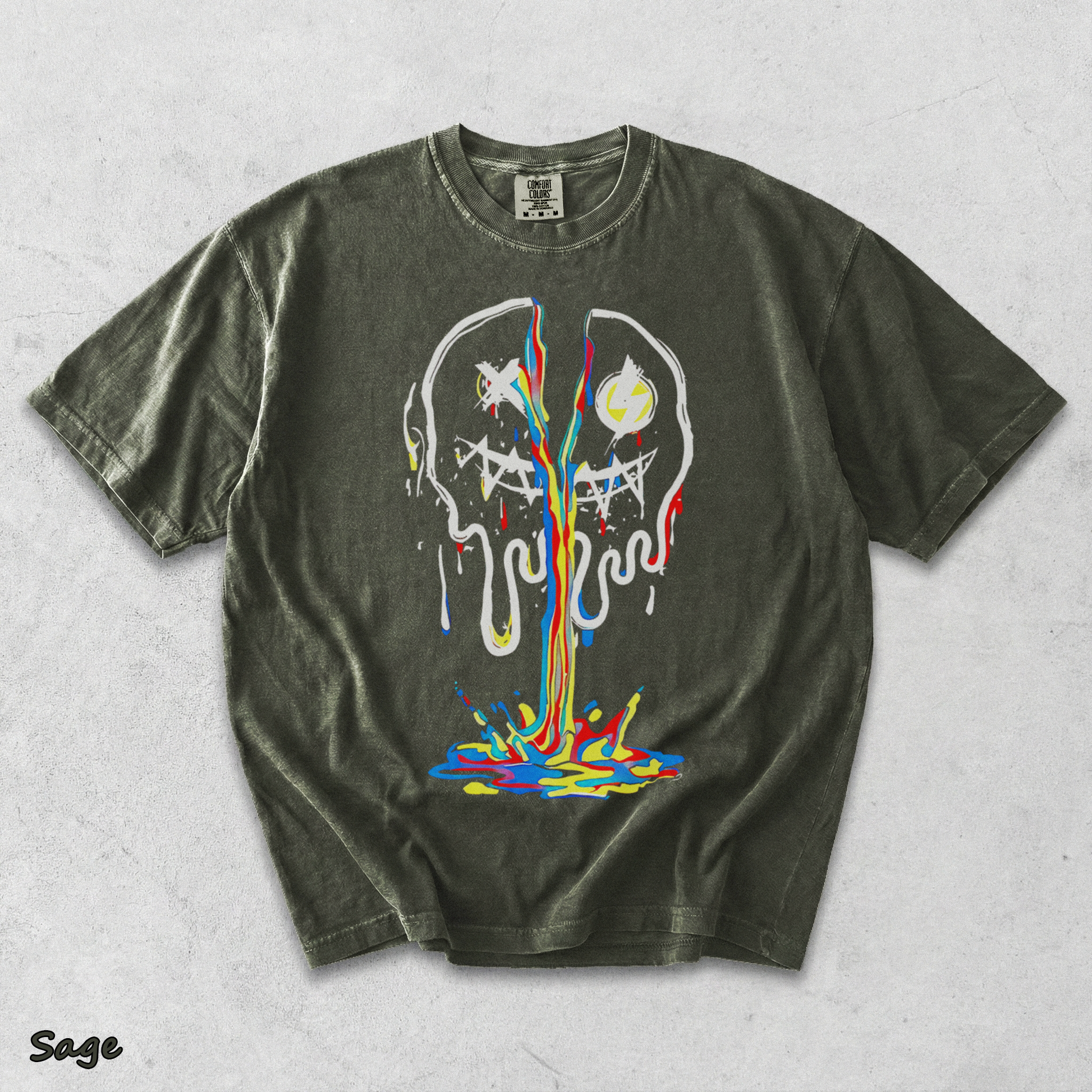 Broken Emoji Black - Sage mockup